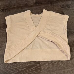Cream Knit Wrap Top